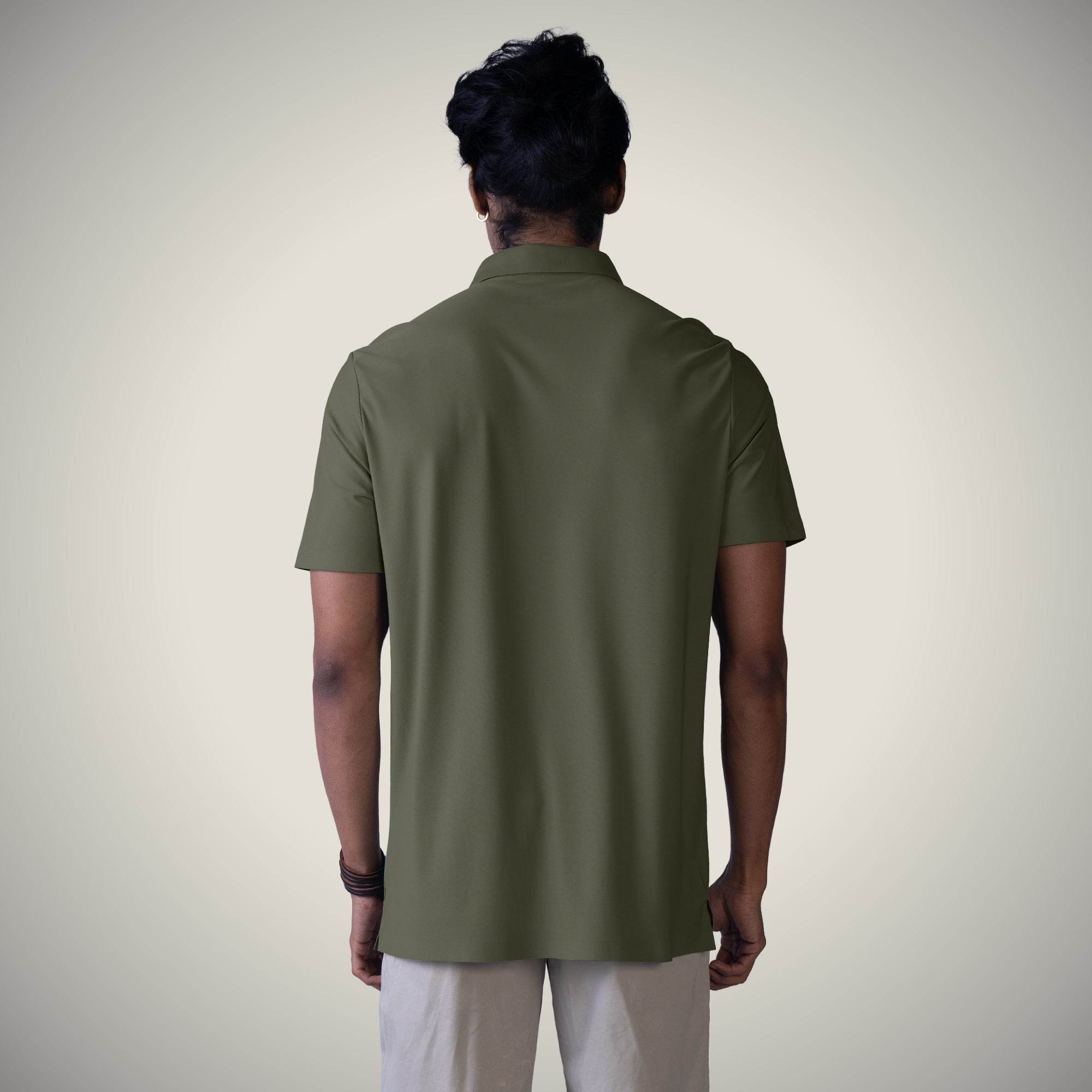 Hektor -Premium-Bonded- Open Button Polo - Pique T Shirt -Mens
