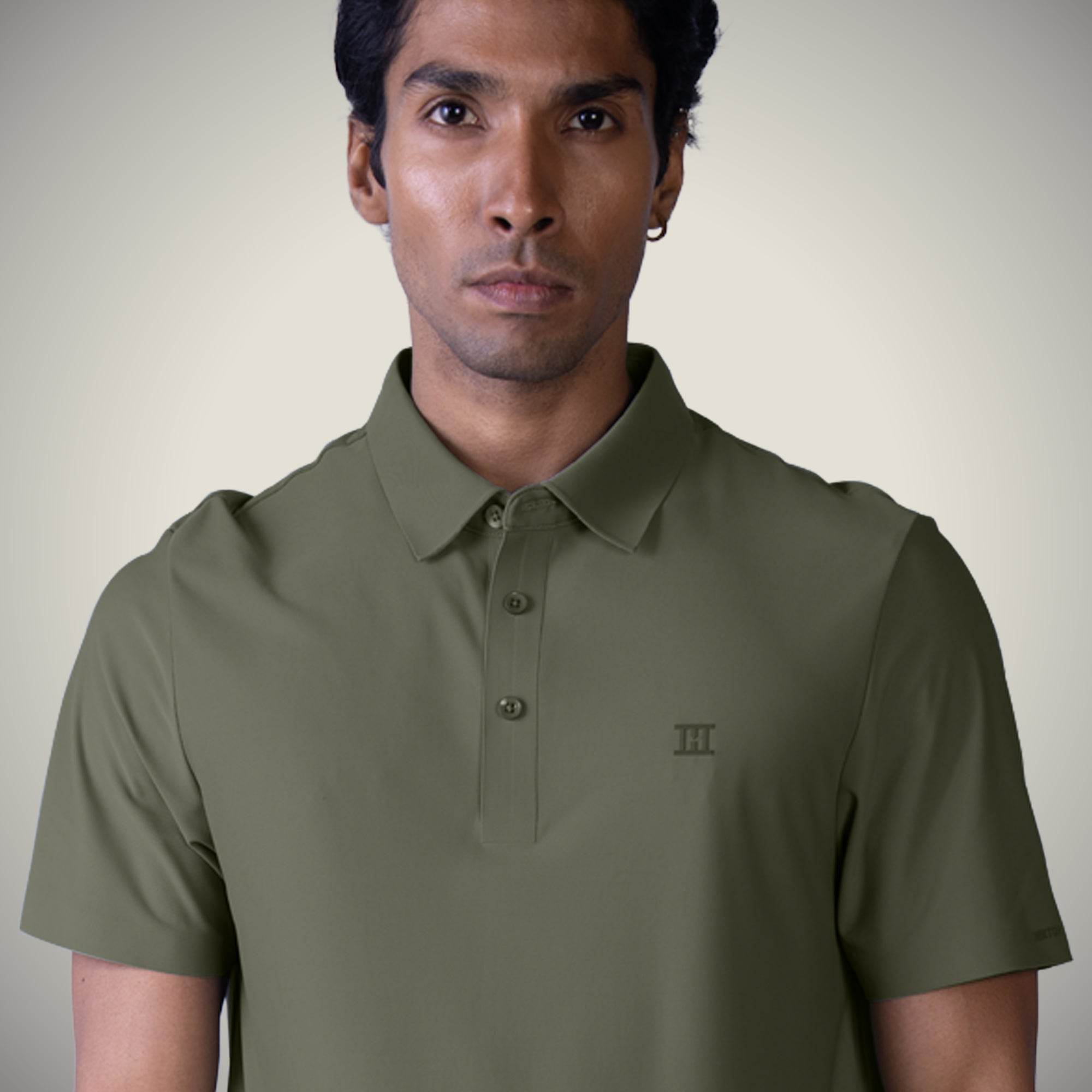 Hektor -Premium-Bonded- Open Button Polo - Pique T Shirt -Mens