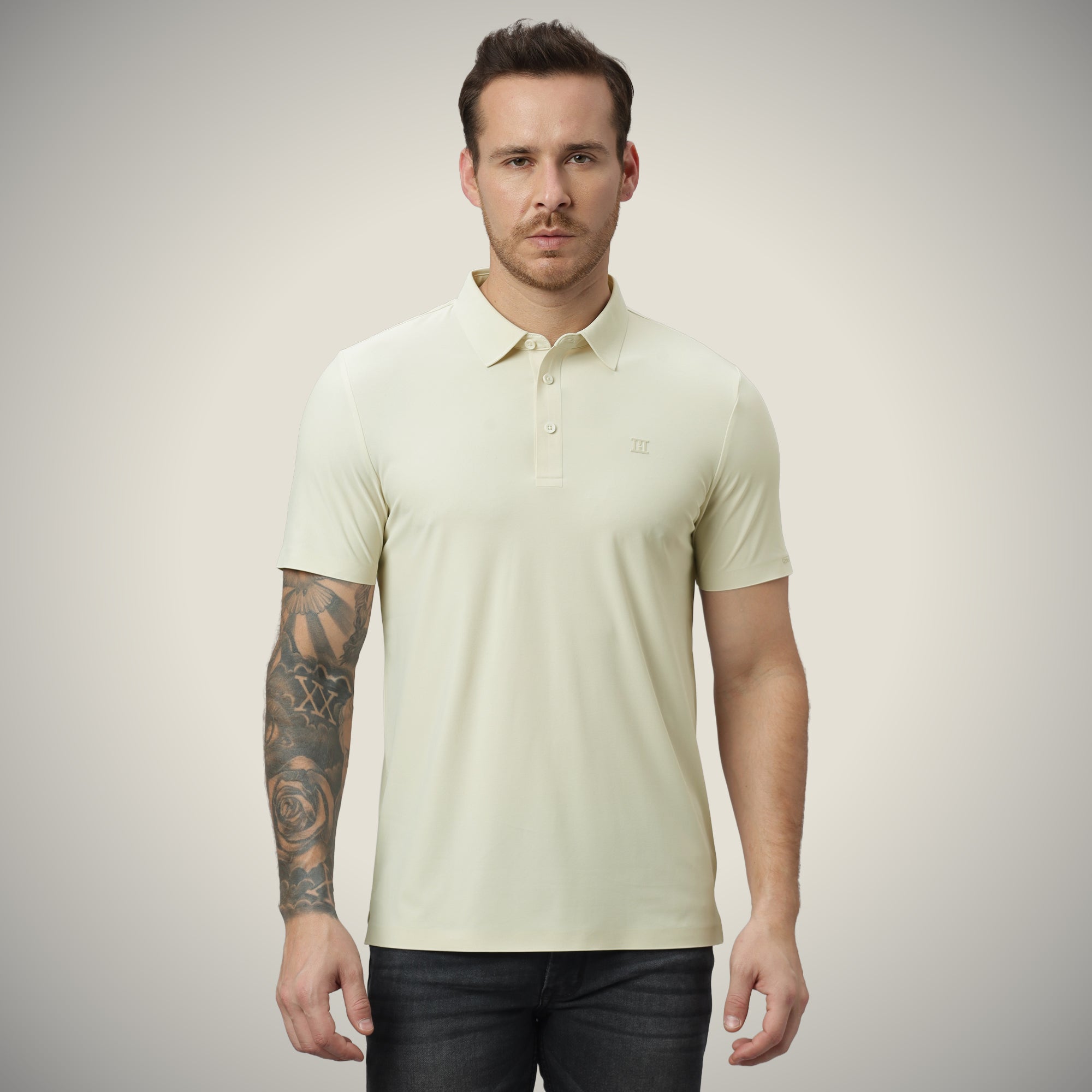 Open Button Polo - Pique T Shirt
