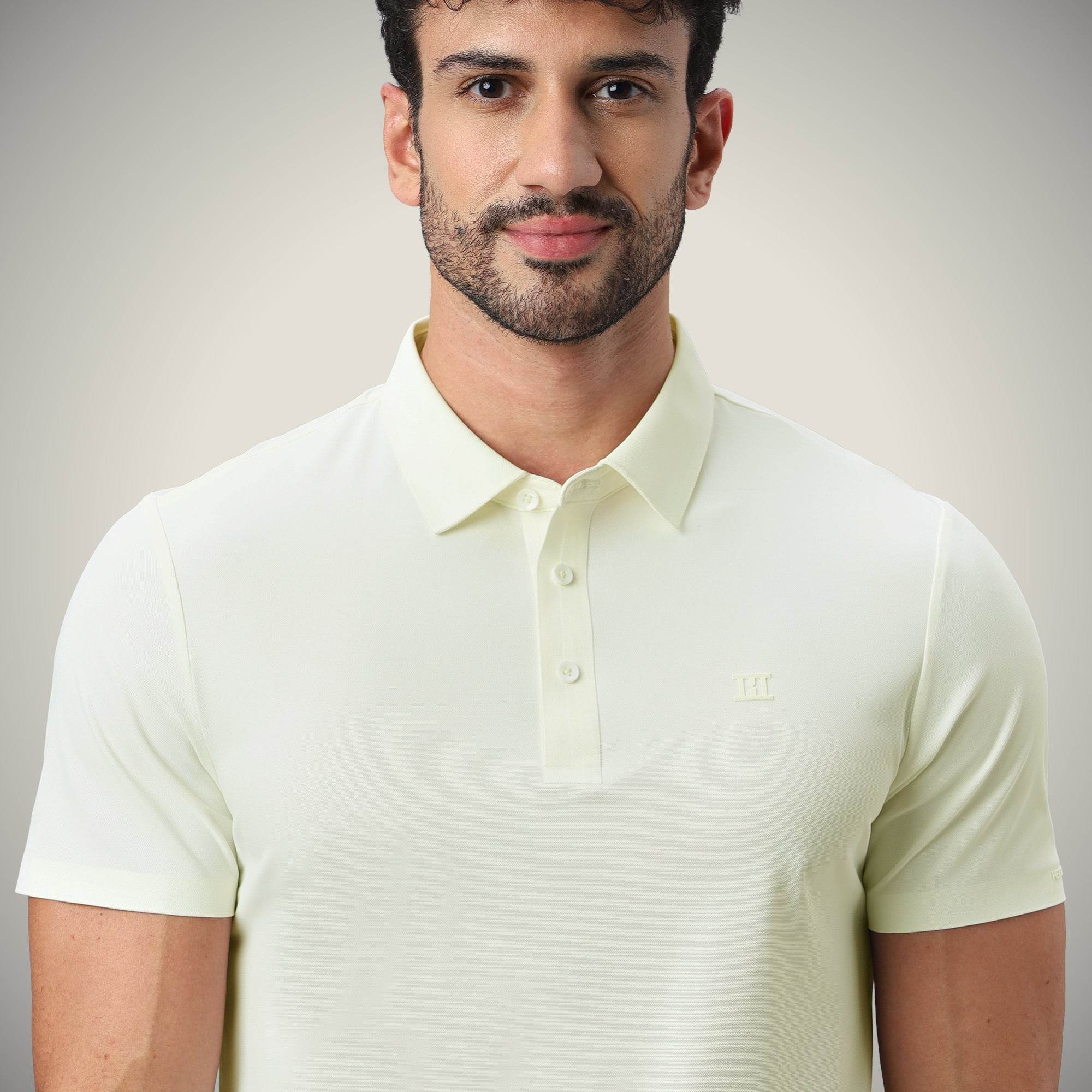 Hektor -Premium-Bonded- Open Button Polo - Pique T Shirt -Mens