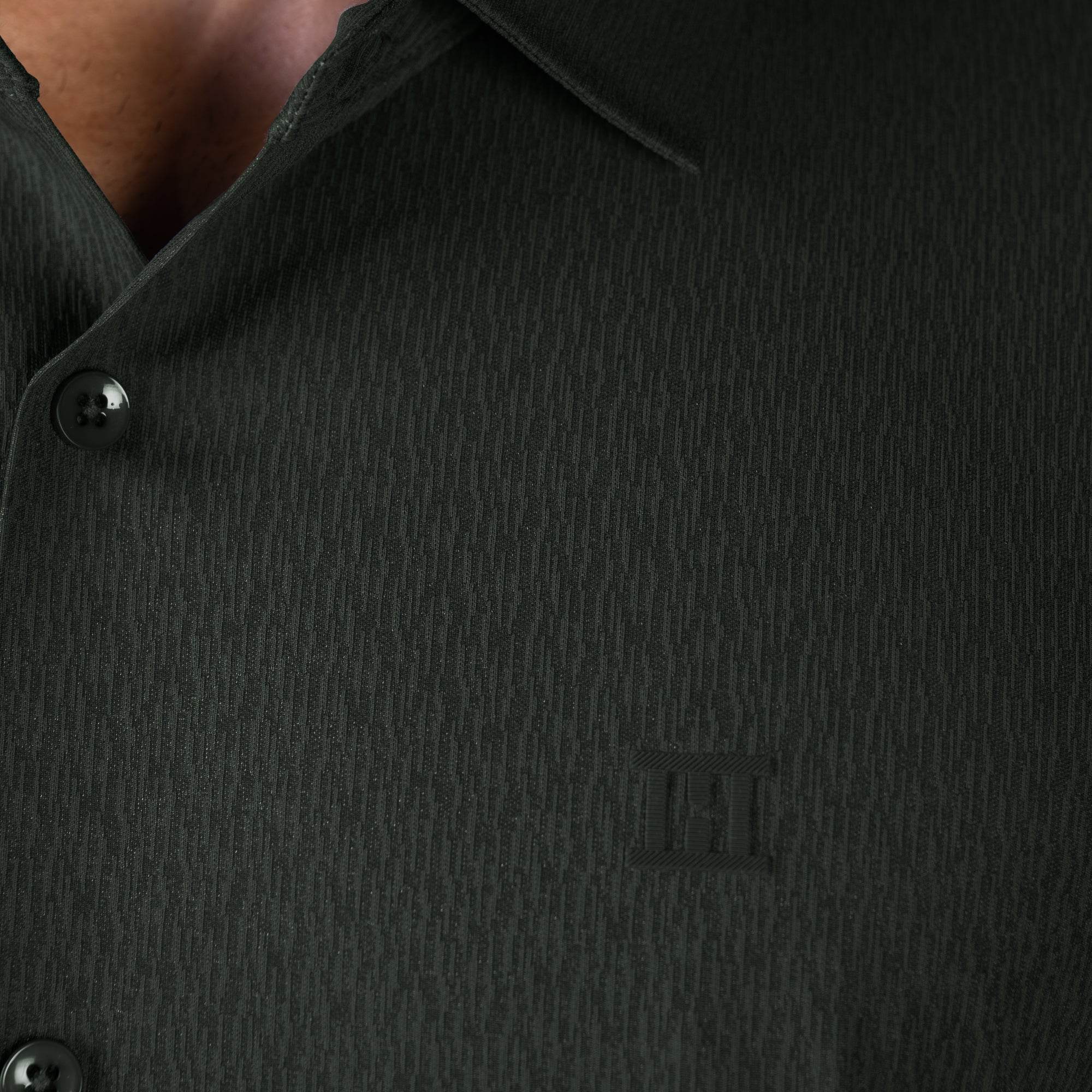 Hektor -Premium-Bonded- Open Button Shirt - Long Sleeve - Thick Thin Jacquard -Mens