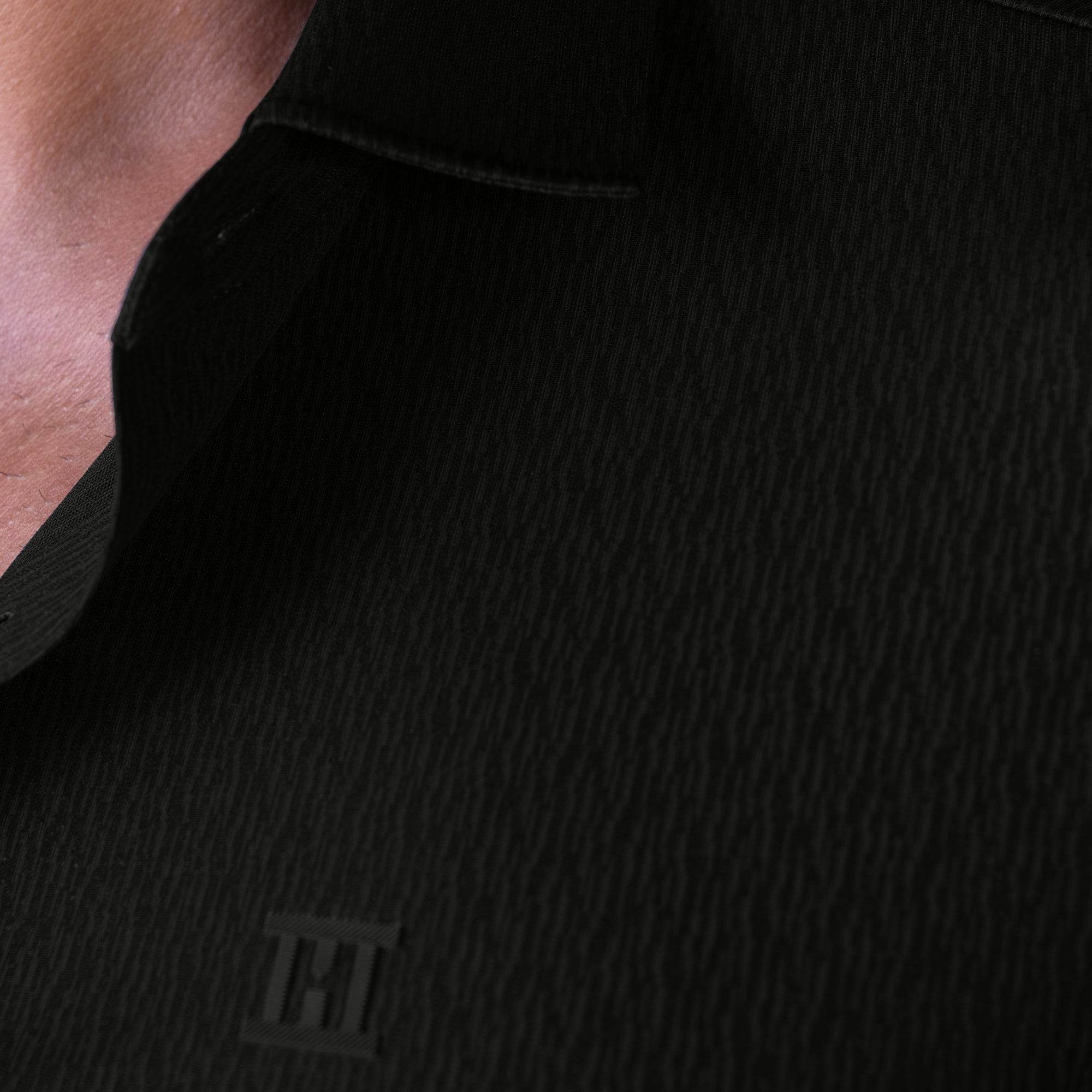 Hektor -Premium-Bonded- Open Button Shirt - Long Sleeve - Thick Thin Jacquard -Mens