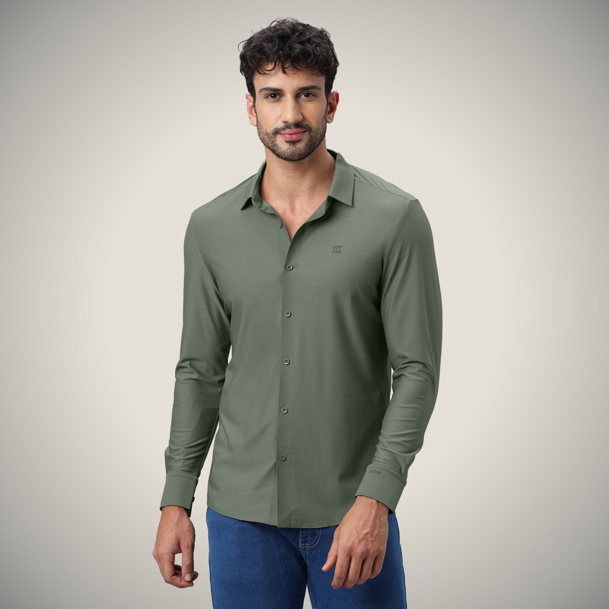 Open Button Shirt - Long Sleeve - Small Checks