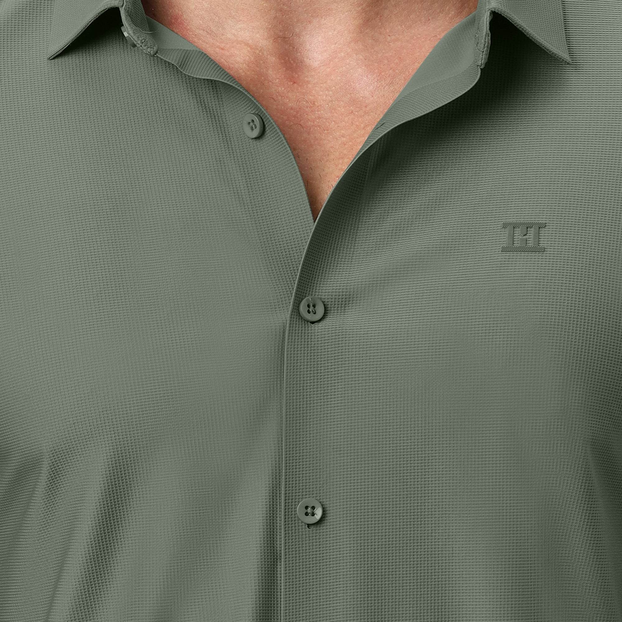 Hektor -Premium-Bonded- Open Button Shirt - Long Sleeve - Small Checks -Mens