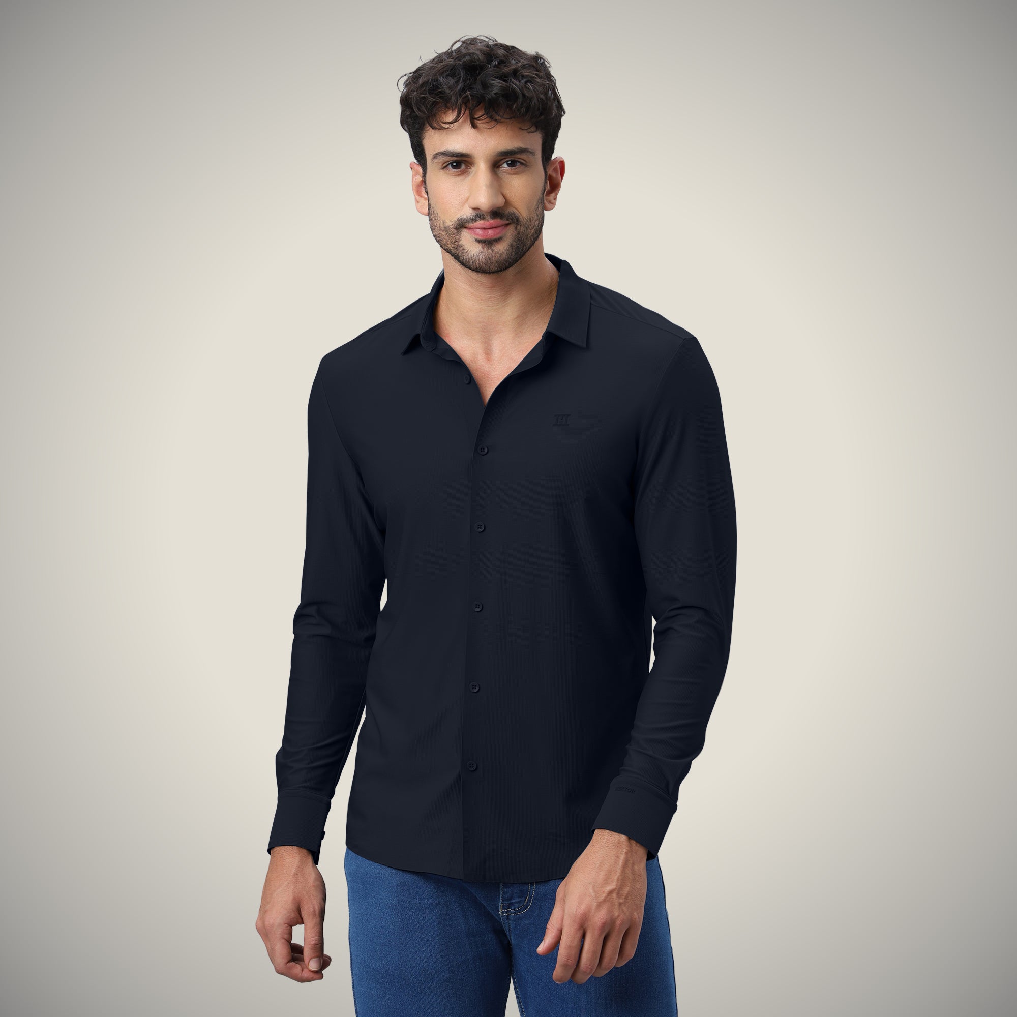 Open Button Shirt - Long Sleeve - Small Checks