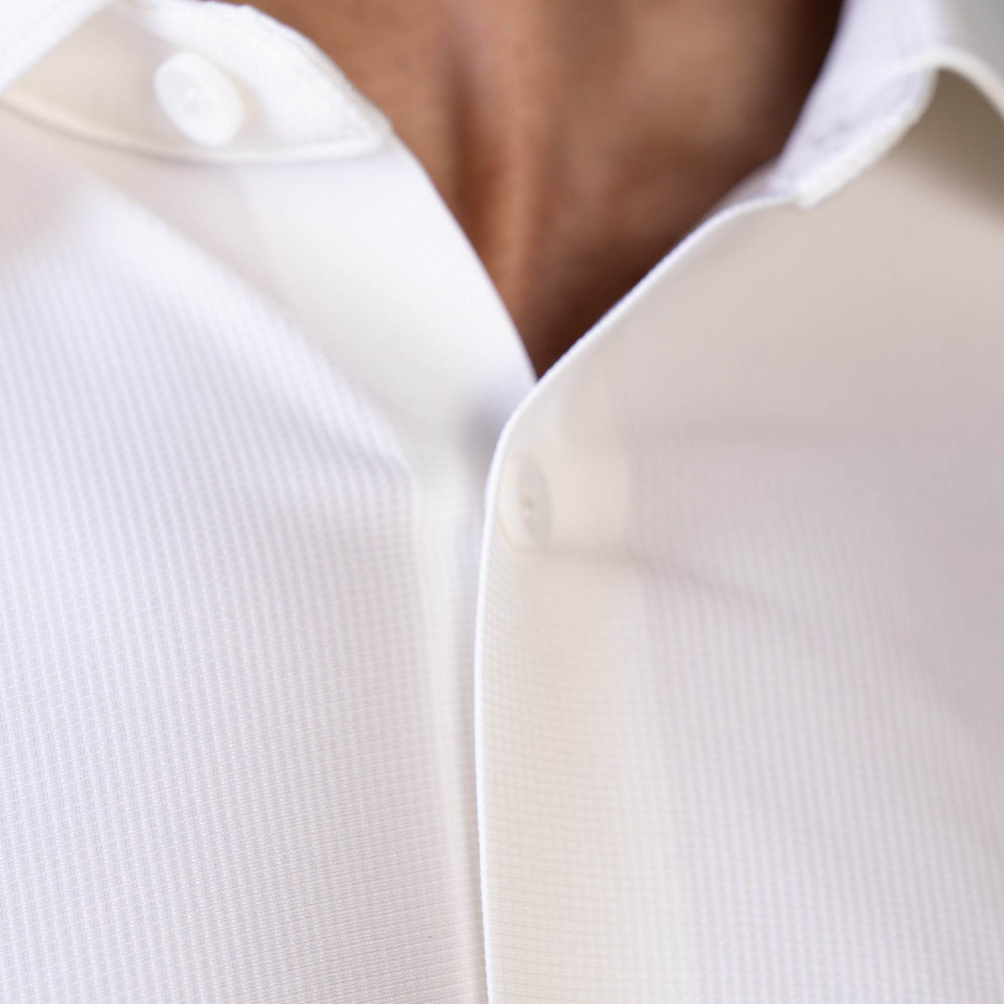 Hektor -Premium-Bonded- Open Button Shirt - Long Sleeve - Small Checks -Mens