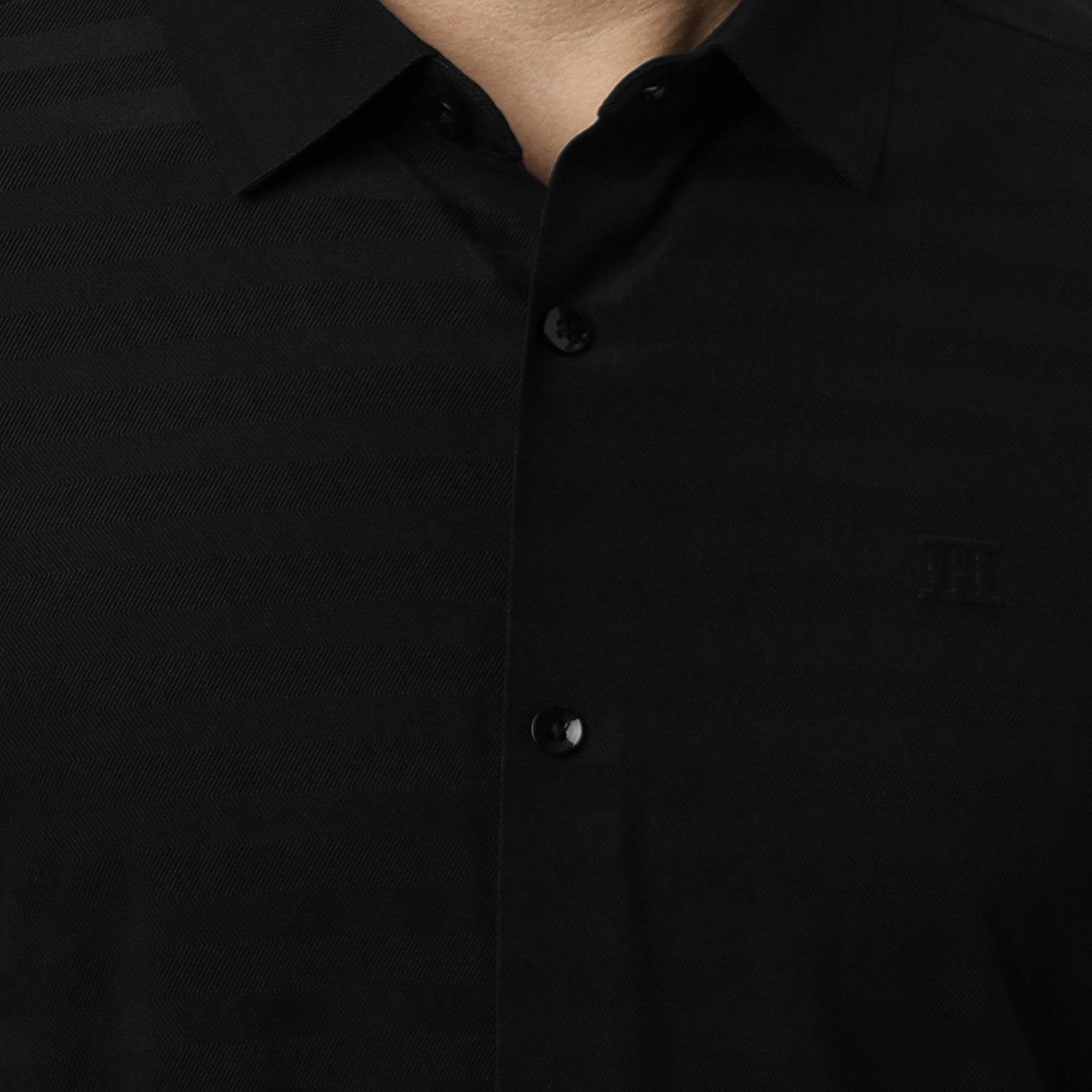 Hektor -Premium-Bonded- Open Button Shirt - Short Sleeve - Herring Bone -Mens