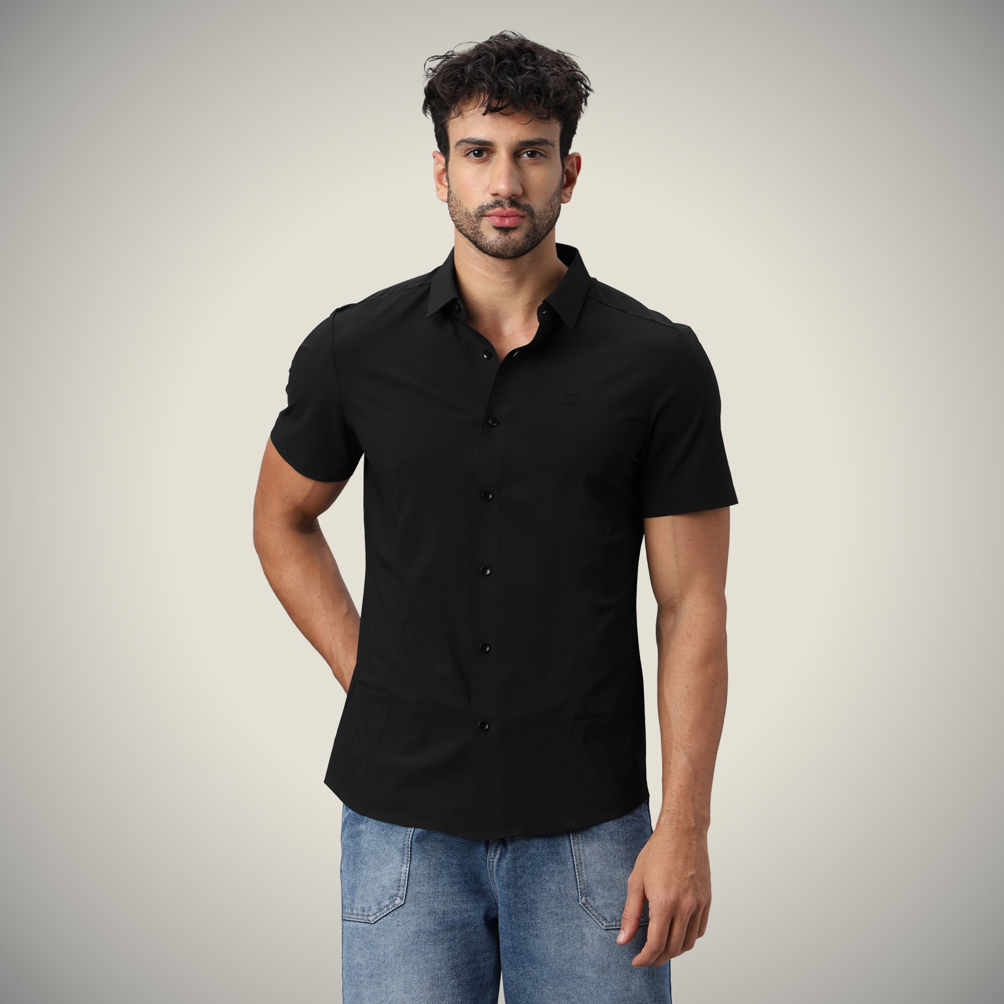 Open Button Shirt - Short Sleeve - Big Checks