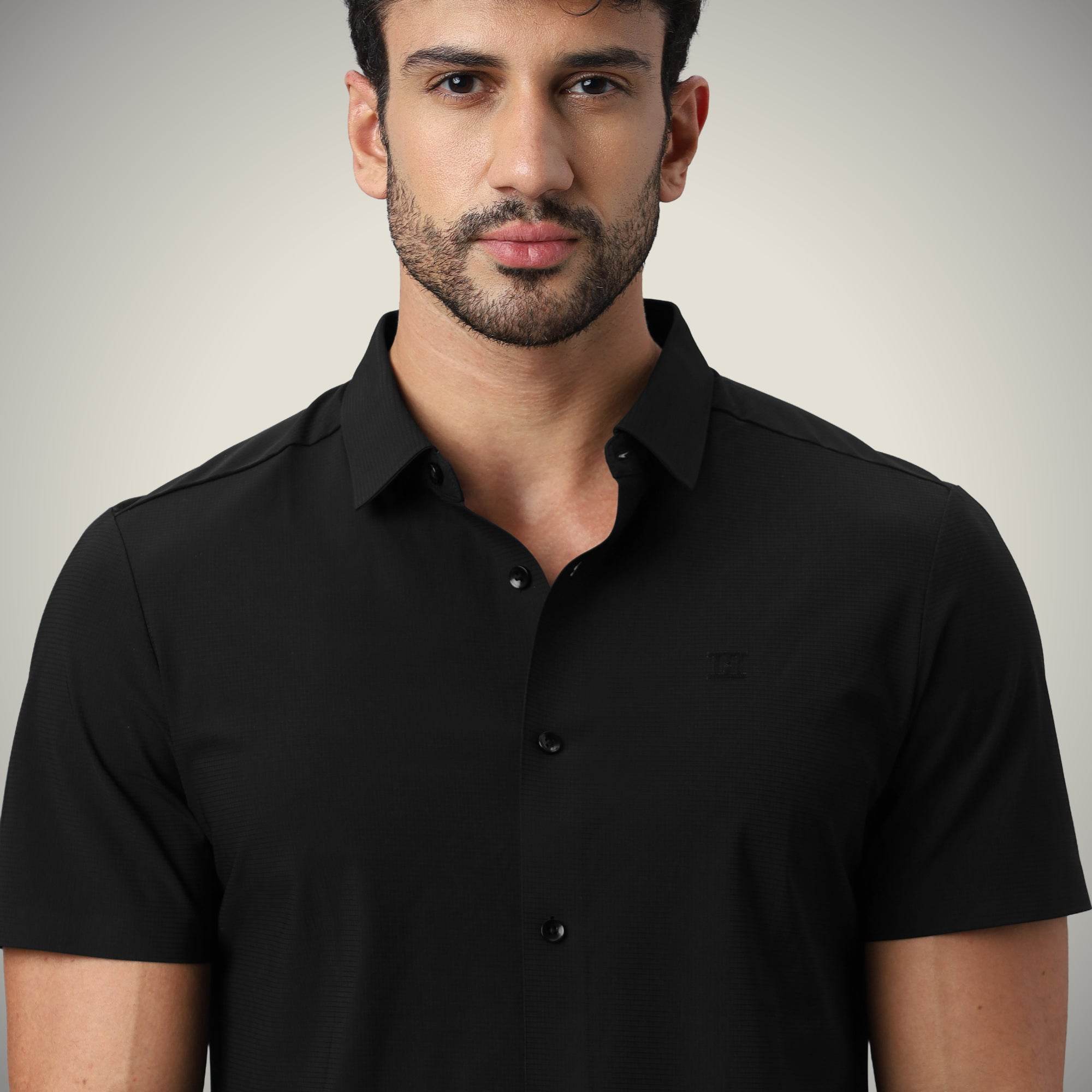 Hektor -Premium-Bonded- Open Button Shirt - Short Sleeve - Big Checks -Mens