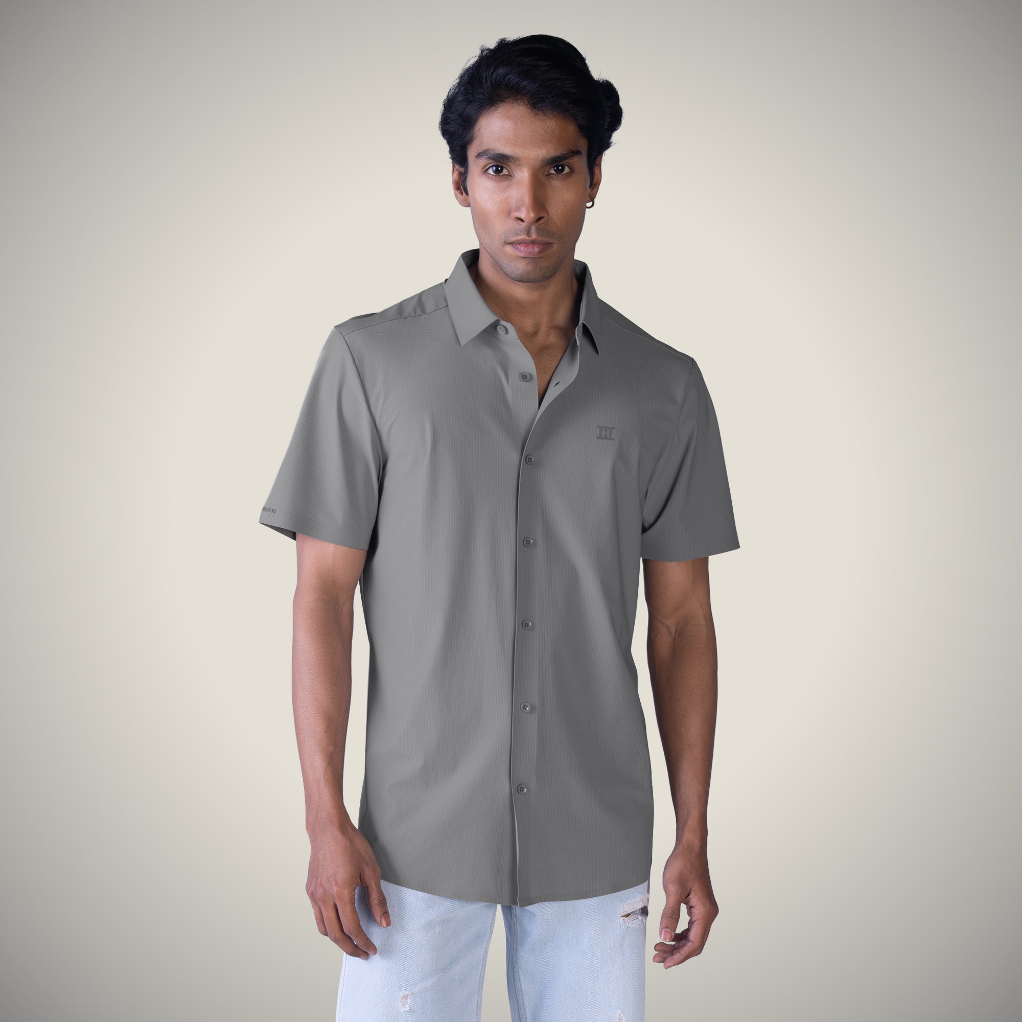 Open Button Shirt - Short Sleeve - Big Checks