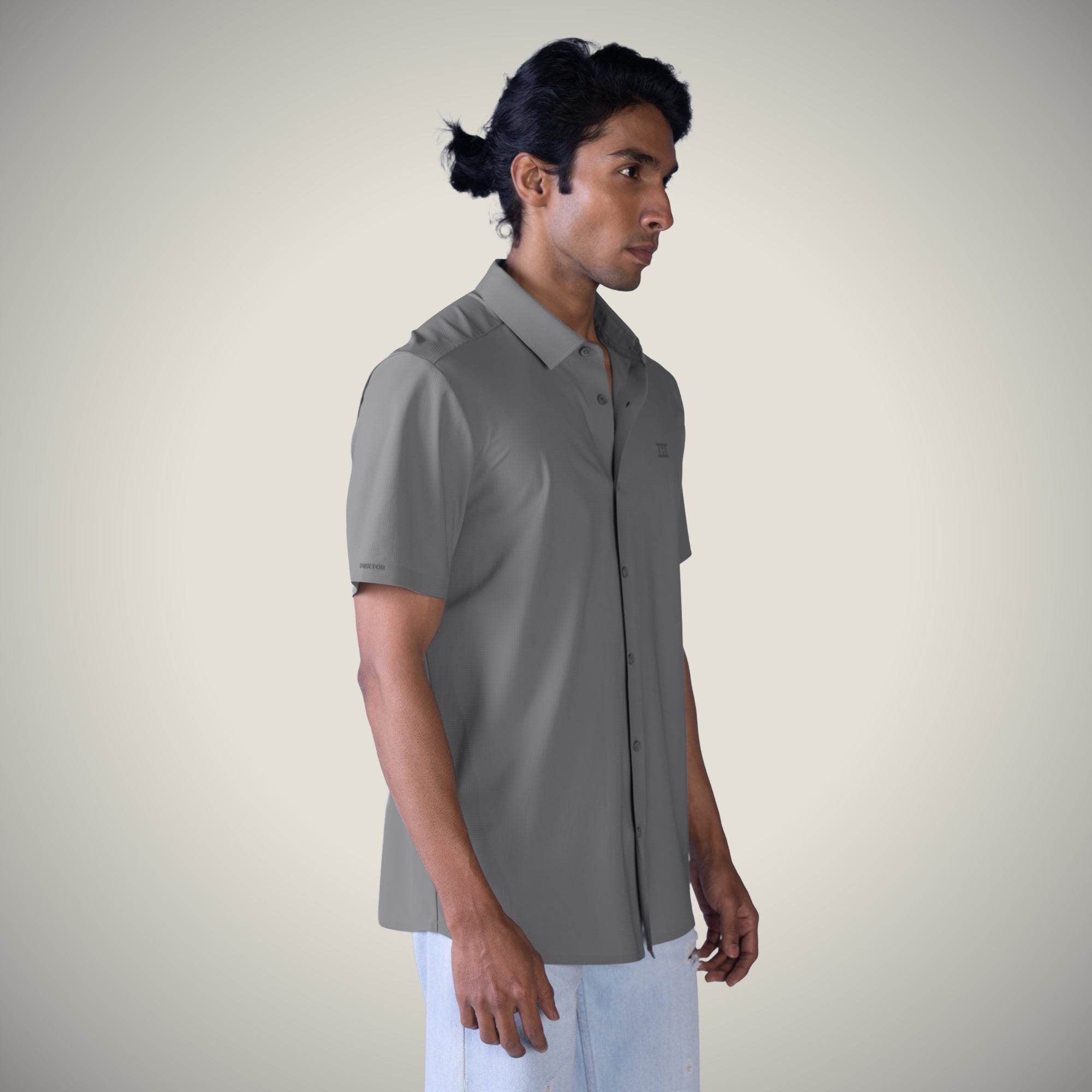 Hektor -Premium-Bonded- Open Button Shirt - Short Sleeve - Big Checks -Mens