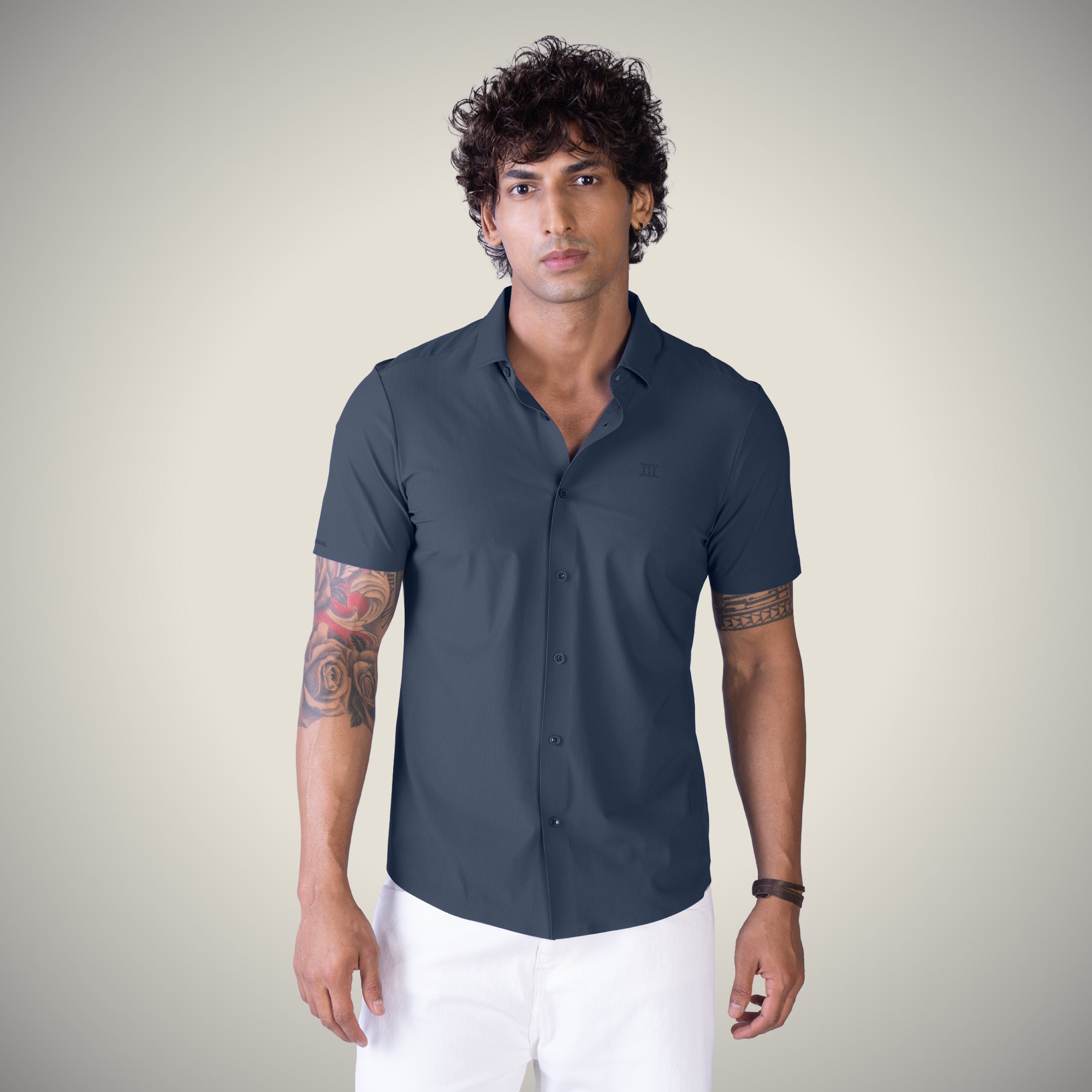 Open Button Shirt - Short Sleeve - Big Checks