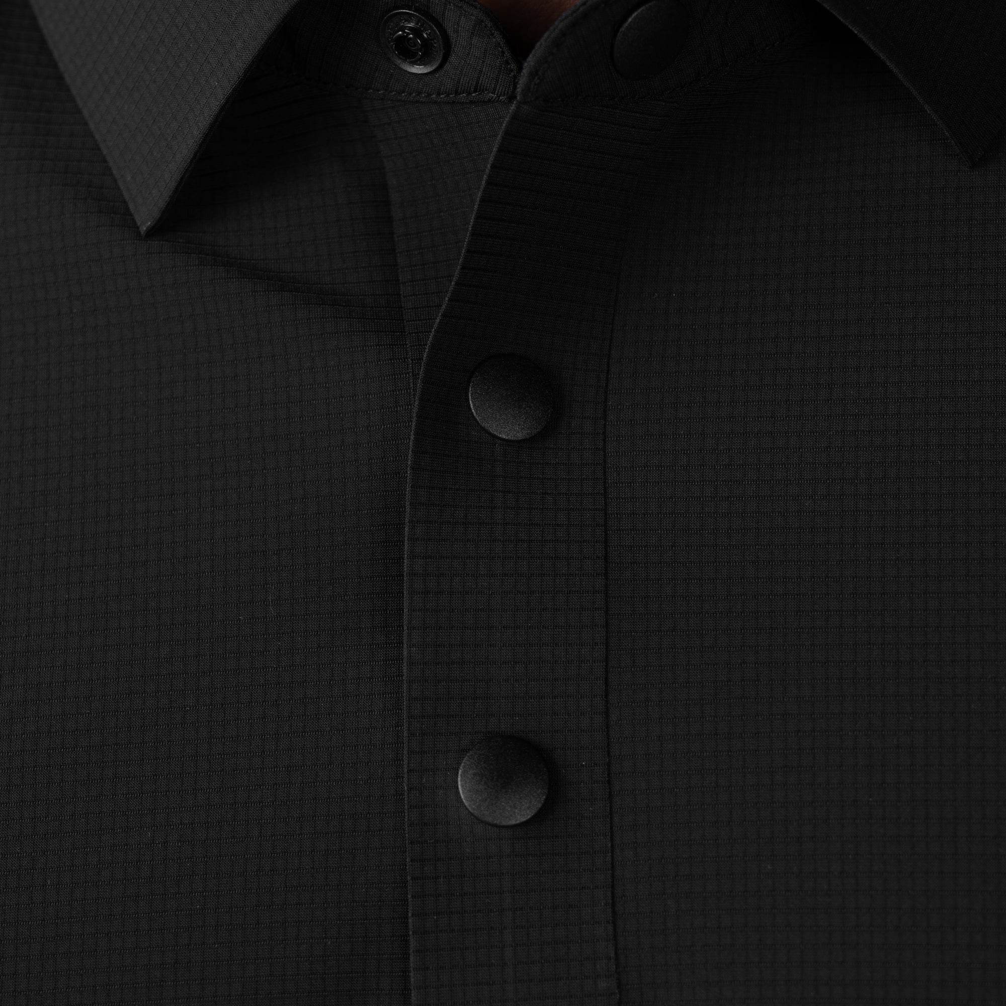 Hektor -Premium-Bonded- Snap Button Polo - Big Checks T Shirt -Mens