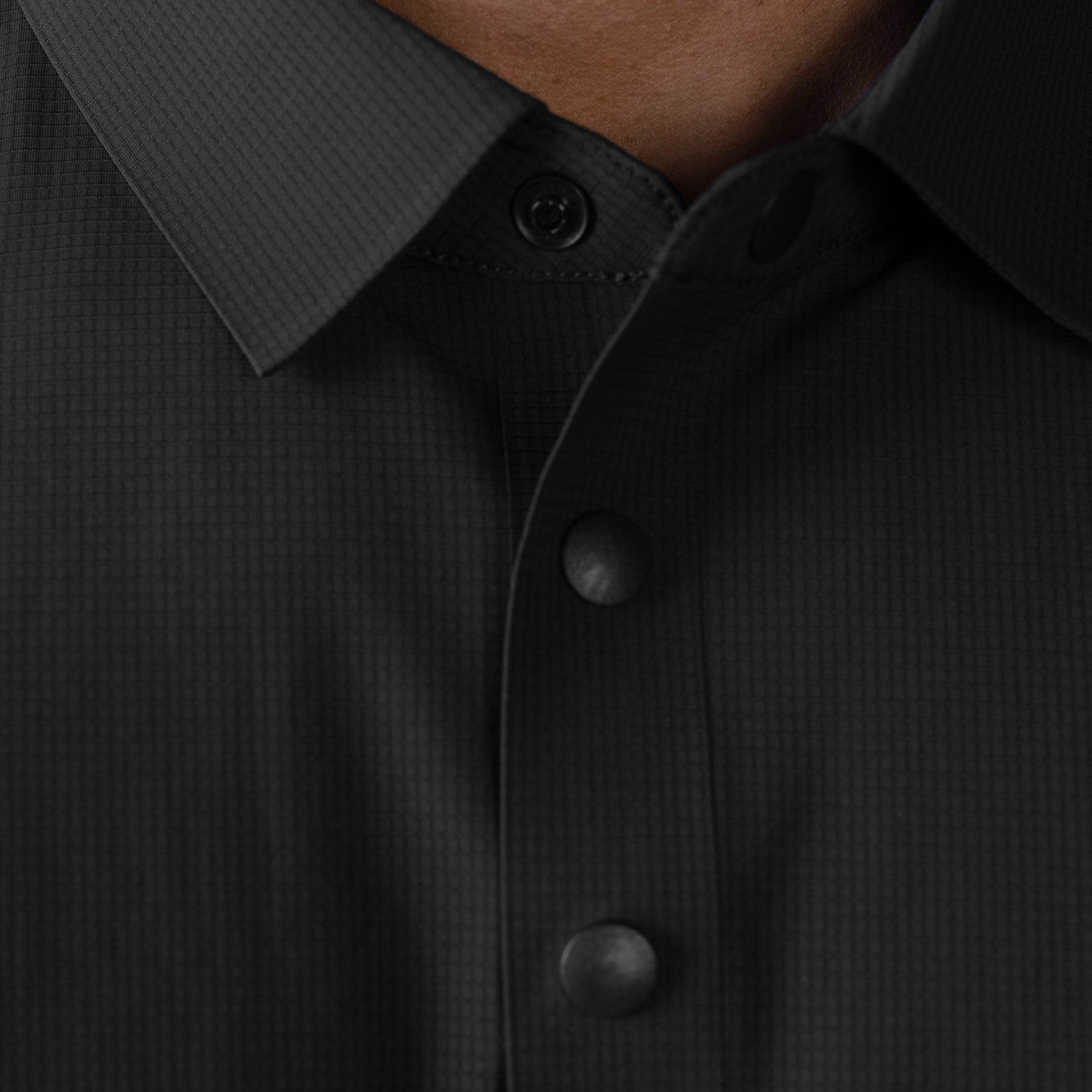 Hektor -Premium-Bonded- Snap Button Polo - Big Checks T Shirt -Mens