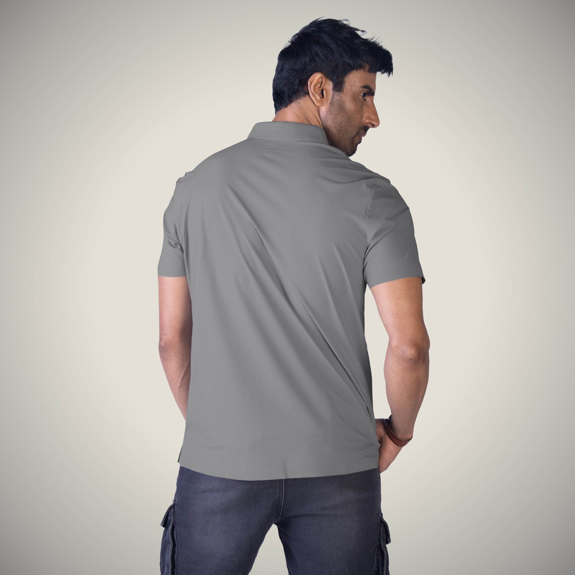 Hektor -Premium-Bonded- Snap Button Polo - Big Checks T Shirt -Mens