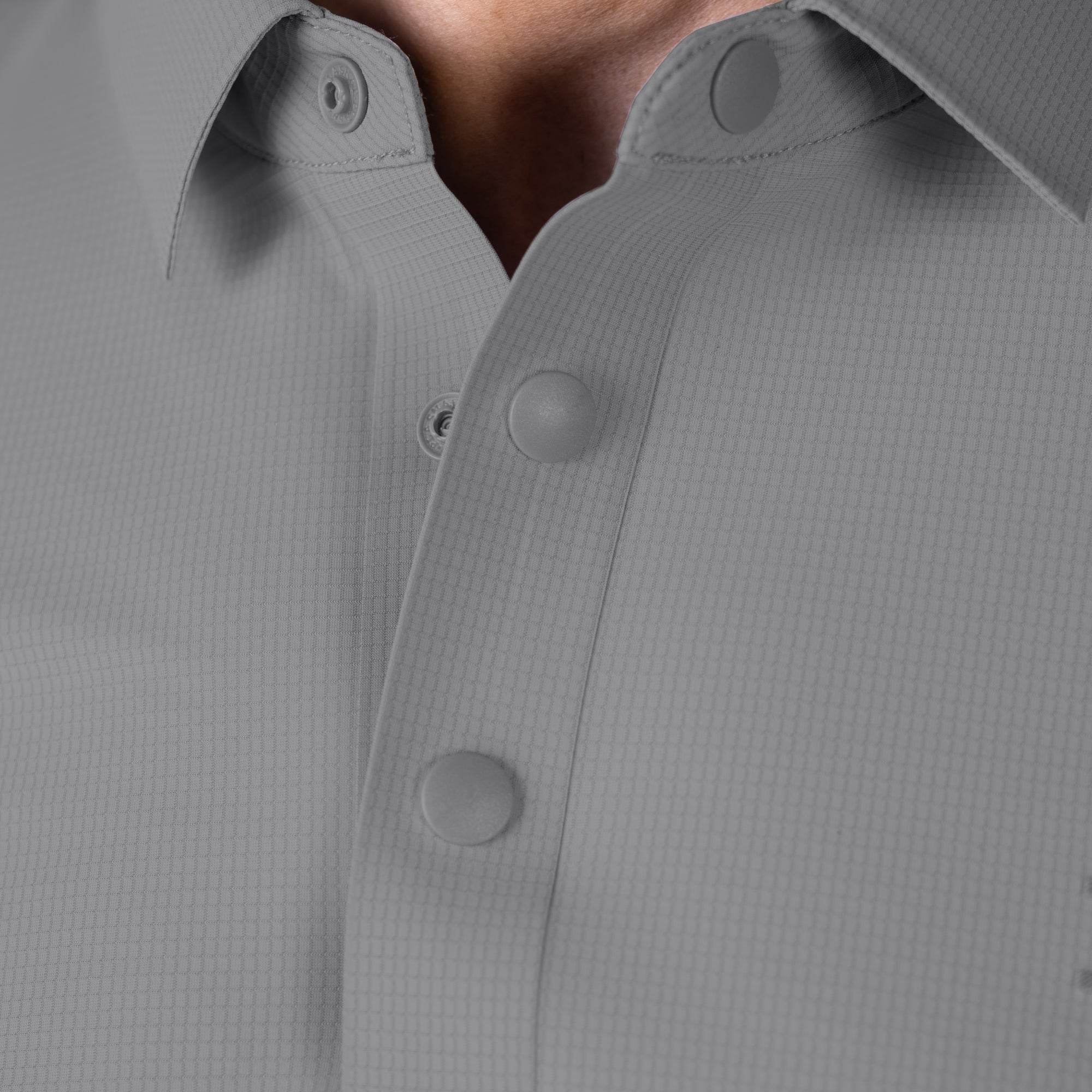 Hektor -Premium-Bonded- Snap Button Polo - Big Checks T Shirt -Mens