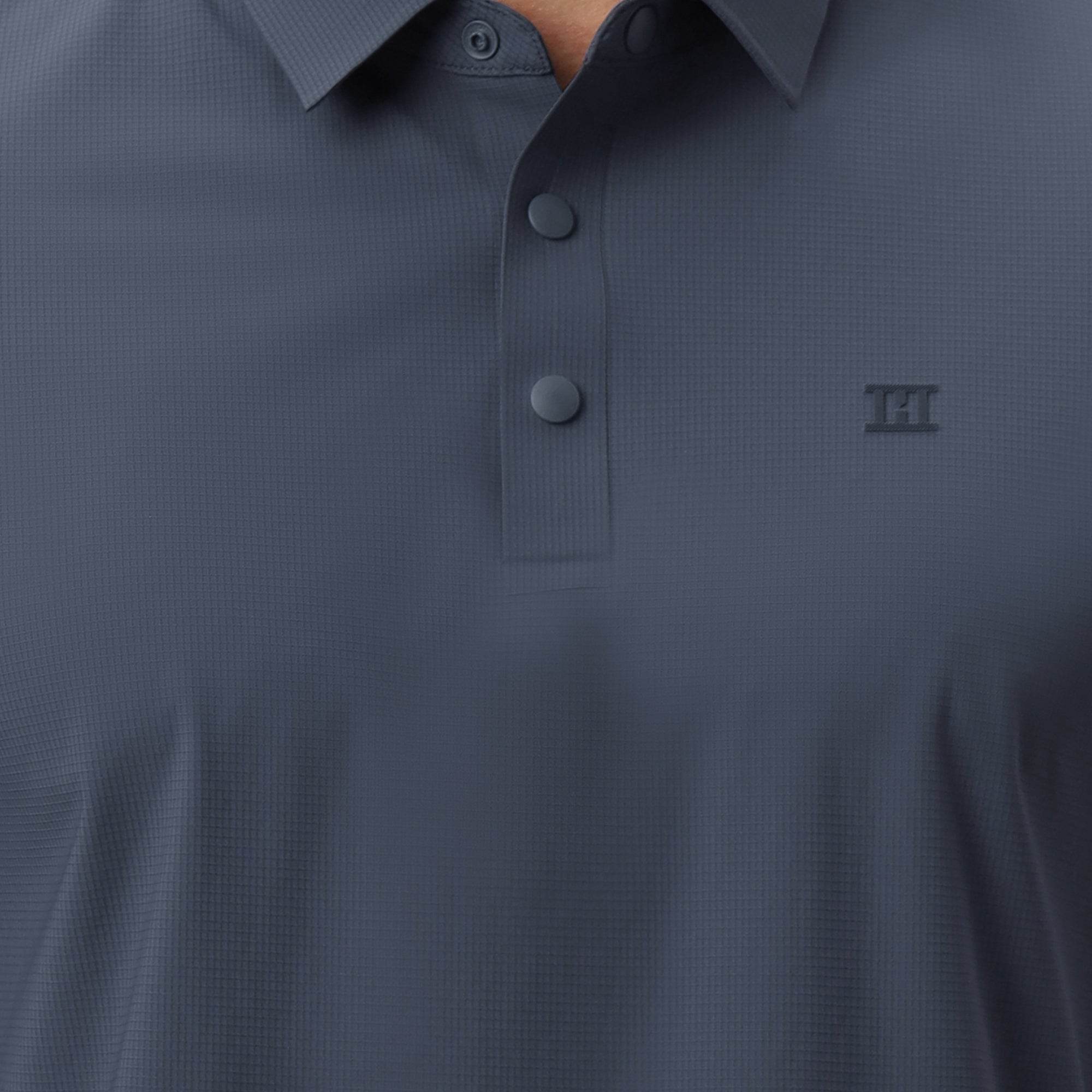 Hektor -Premium-Bonded- Snap Button Polo - Big Checks T Shirt -Mens