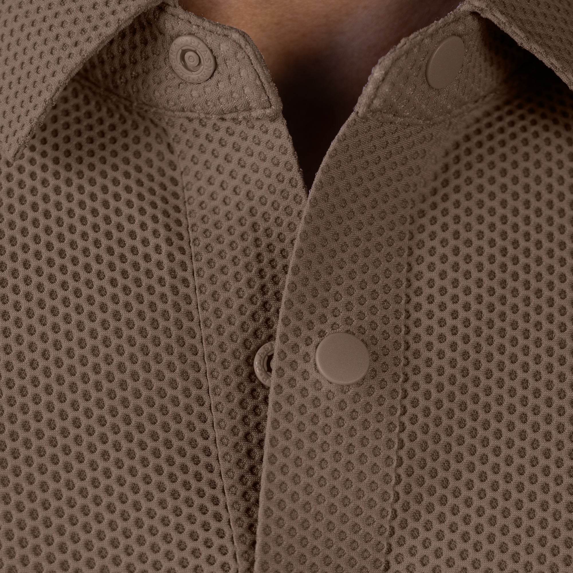 Hektor -Premium-Bonded- Snap Button Polo - Bubble Jacquard T Shirt -Mens