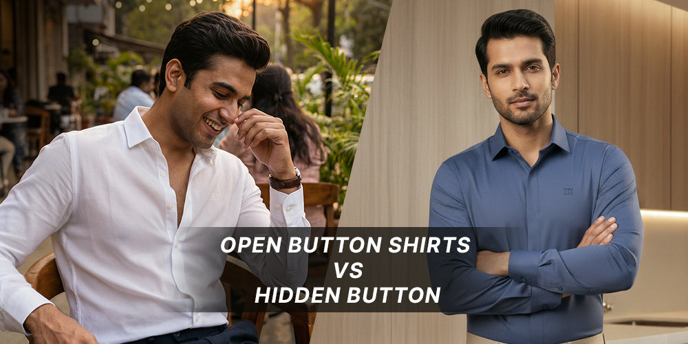 Hidden Button vs. Open Button Shirts