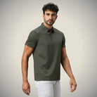 Hektor -Premium-Bonded- Hidden Button Polo - Twill T Shirt -Mens