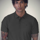 Hektor -Premium-Bonded- Hidden Button Polo - Small Checks -Mens