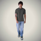 Hektor -Premium-Bonded- Hidden Button Polo - Small Checks -Mens