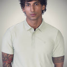 Hektor -Premium-Bonded- Hidden Button Polo - Small Checks -Mens