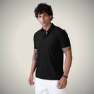 Hektor -Premium-Bonded- Hidden Button Polo - Herring Bone T Shirt -Mens