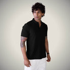 Hektor -Premium-Bonded- Hidden Button Polo - Herring Bone T Shirt -Mens