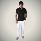 Hektor -Premium-Bonded- Hidden Button Polo - Herring Bone T Shirt -Mens