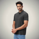Hektor -Premium-Bonded- Hidden Button Polo - Herring Bone T Shirt -Mens