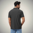 Hektor -Premium-Bonded- Hidden Button Polo - Herring Bone T Shirt -Mens