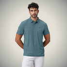 Hektor -Premium-Bonded- Hidden Button Polo - Herring Bone T Shirt -Mens