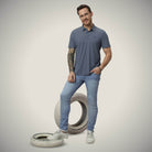 Hektor -Premium-Bonded- Hidden Button Polo - Herring Bone T Shirt -Mens