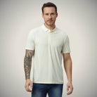 Hektor -Premium-Bonded- Hidden Button Polo - Herring Bone T Shirt -Mens