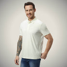 Hektor -Premium-Bonded- Hidden Button Polo - Herring Bone T Shirt -Mens