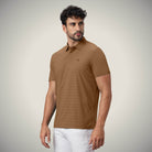 Hektor -Premium-Bonded- Hidden Button Polo - Herring Bone T Shirt -Mens