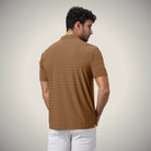 Hektor -Premium-Bonded- Hidden Button Polo - Herring Bone T Shirt -Mens