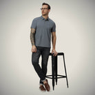 Hektor -Premium-Bonded- Hidden Button Polo - Bubble Checks T Shirt -Mens