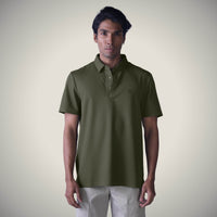Olive Green Bubble Checks Polo