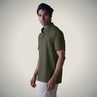 Hektor -Premium-Bonded- Hidden Button Polo - Bubble Checks T Shirt -Mens