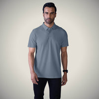 Gray Blue Bubble Jacquard Polo