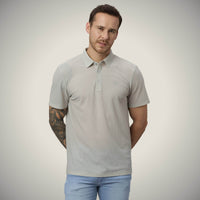 Sand Beige Bubble Jacquard Polo