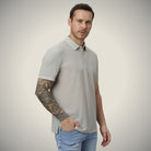 Hektor -Premium-Bonded- Open Button Polo - Bubble Jacquard -Mens