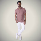 Hektor -Premium-Bonded- Open Button Polo - Pique T Shirt -Mens