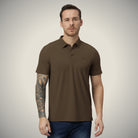 Hektor -Premium-Bonded- Open Button Polo - Pique T Shirt -Mens