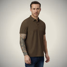 Hektor -Premium-Bonded- Open Button Polo - Pique T Shirt -Mens