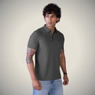 Hektor -Premium-Bonded- Open Button Polo - Pique T Shirt -Mens