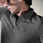 Hektor -Premium-Bonded- Open Button Polo - Pique T Shirt -Mens