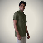 Hektor -Premium-Bonded- Open Button Polo - Pique T Shirt -Mens